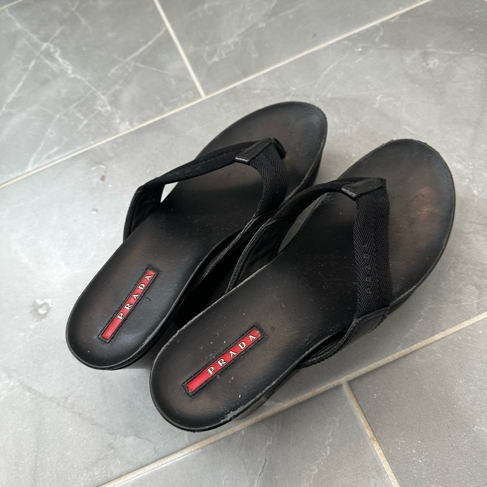 Prada Platform Wedge Flip Flop